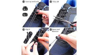 Elastic laces on white background.