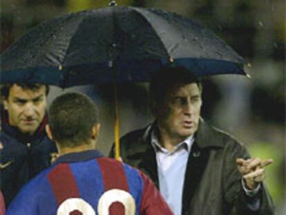 Rexach, Alexanco y Geovanni, el martes en Terrassa.