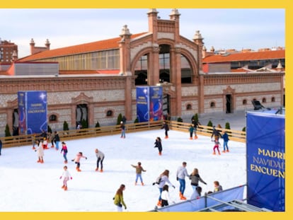 La gran pista de hielo de Plaza Matadero, Madrid.