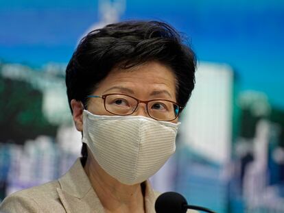 Carrie Lam, en una rueda de prensa en Hong Kong el pasado día 19.