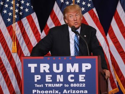 El candidato republicano, Donald Trump, en Arizona