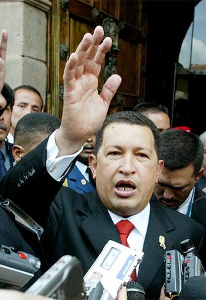 El presidente Hugo Chávez, ayer en Cuzco.