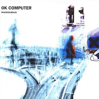 Portada de 'Ok computer', un collage lechoso creado por Stanley Donwood.