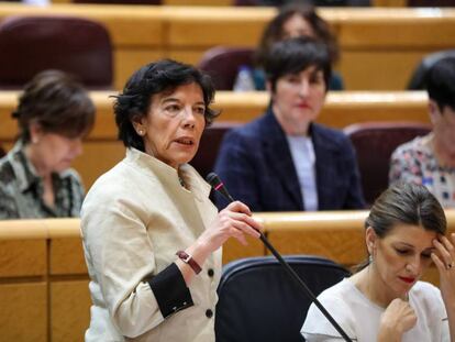  La ministra de Educación Isabel Celaá en el Senado el pasado martes.
 
