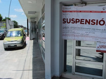 One of the Matamoros clinics closed over the meningitis outbreak, 19 May 2023.