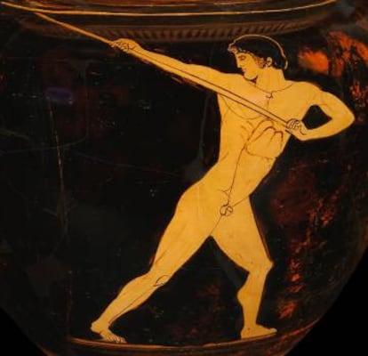 Dibujos de una vasija de la antigua Grecia, del Museo Ol&iacute;mpico de Lausana. 