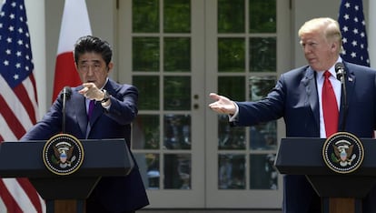 Abe y Trump, en la rueda de prensa de este jueves en la Casa Blanca