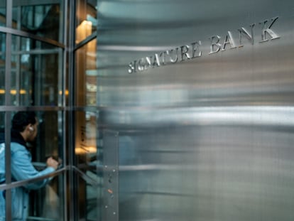 Signature Bank headquarters, in New York City, US