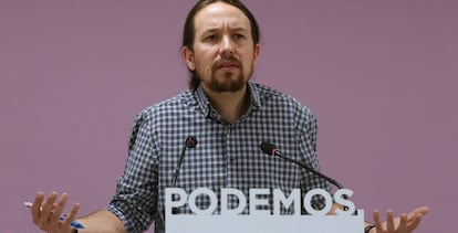 Pablo Iglesias, esta semana, en la sede de Podemos.