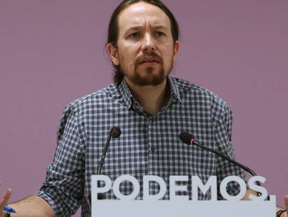 Pablo Iglesias, esta semana, en la sede de Podemos.