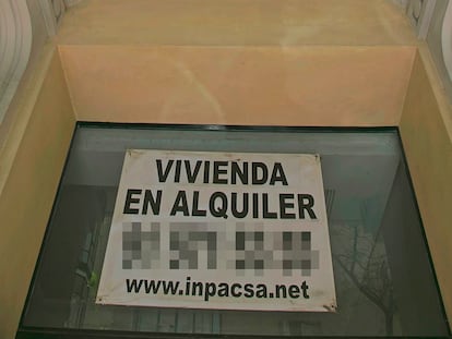 Anuncio de un piso en alquiler en Madrid.