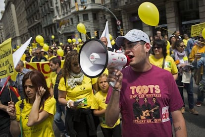 Manifestación contra los recortes en educación en Barcelona el pasado 10 de mayo.