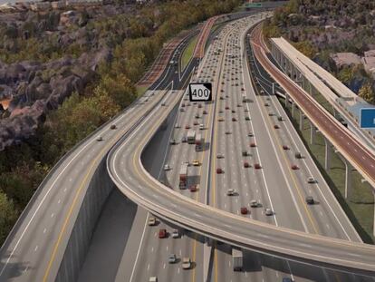 Recreación de la futura autopista SR 400, en el entorno de la ciudad estadounidense de Atlanta.