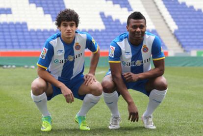 Countinho y Uche, en su presentación con el Espanyol.