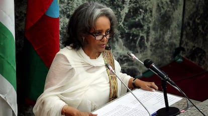 La recién elegida presidenta Sahlework Zewde, en Addis Abeba, este jueves.