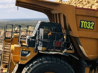 Un camión de Thiess en un yacimiento minero en Australia.