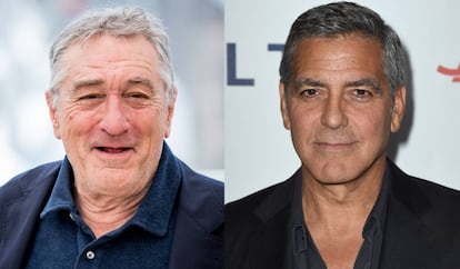 Los actores Robert de Niro y George Clooney. 