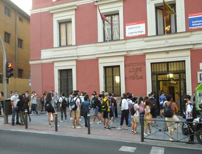 Instituto Lope de Vega, en Madrid, este miércoles.