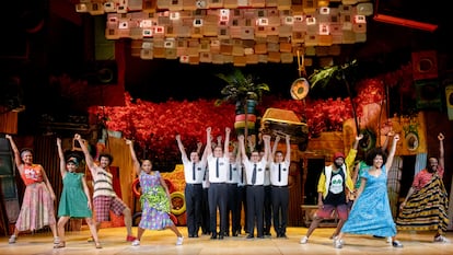 Dónde se puede ver el musical Escena del musical The Book of Mormon en Madrid