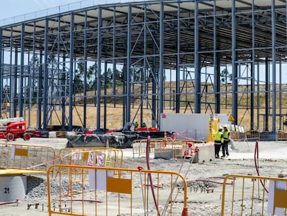 Las obras de interconexión eléctrica entre España y Francia en Gatika (Vizcaya), el pasado 27 de junio.