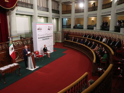 Andrés Manuel López Obrador durante la entrega de iniciativas de Reforma a la Constitución, el pasado lunes.