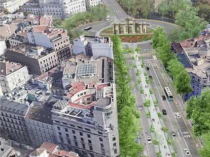 El bulevar de Cibeles a la Puerta de Alcalá, en una imagen facilitada por el Ayuntamiento.