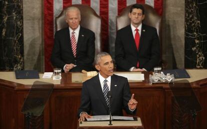 El presidente Obama durante su discurso. 