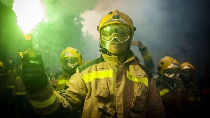 Imagen de la manifestación de bomberos de Barcelona, el pasado 29 de octubre.