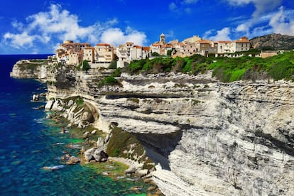 Vista de la ciudad de Bonifacio, en Córcega. 