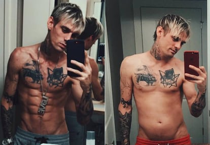 Aaron Carter, en la foto compartida en su cuenta de Instagram.