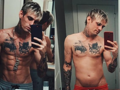 Aaron Carter, en la foto compartida en su cuenta de Instagram.