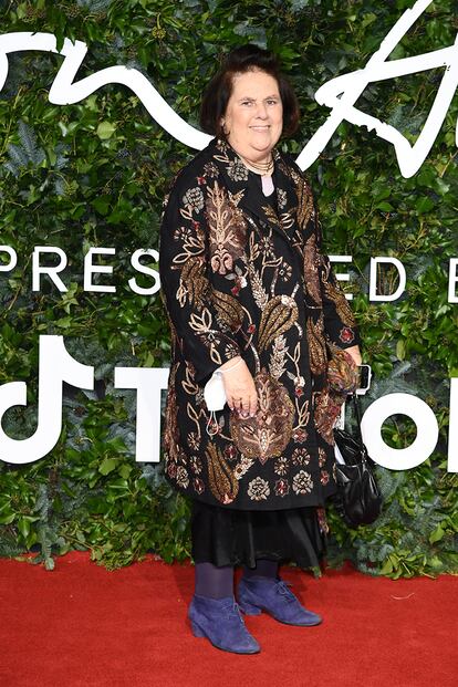 La famosa periodista y crítica de moda británica Suzy Menkes.