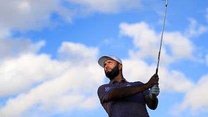 Rahm, este jueves en la primera jornada del Acciona Open de España.