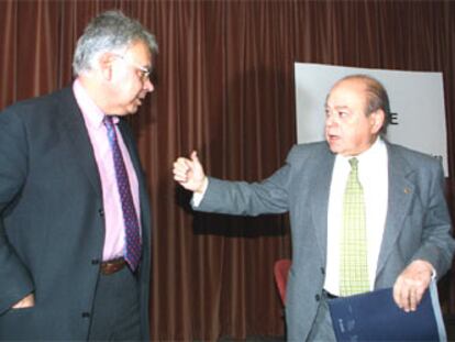 Felipe González y Jordi Pujol, ayer en Barcelona.