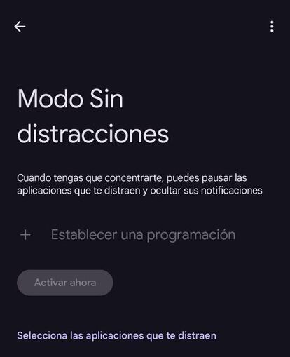 Modo Sin distracciones de Android