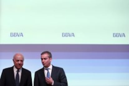 Francisco Gonz&aacute;lez y &Aacute;ngel Cano, presidente y consejero delegado de BBVA.