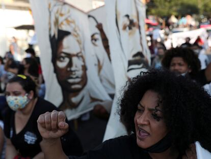 Protesto contra violência policial e racismo em São Paulo, em 4 de julho.