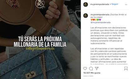 Uno de los múltiples post que hacen apología de la Ley de la Atracción.