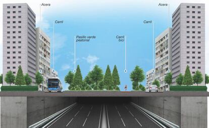 Proyección de la Autovía de Extremadura en la A-5 según la obra que plantea el PP.