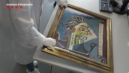 La pintura falsificada 'Le peintre', de Pablo Picasso, que els Mossos d'Esquadra han localitzat.