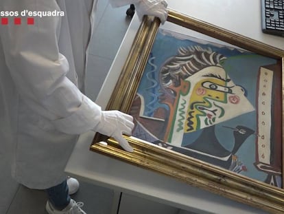 La pintura falsificada 'Le peintre', de Pablo Picasso, que els Mossos d'Esquadra han localitzat.