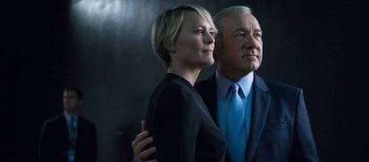 Robin Wright y Kevin Spacey en una imagen promocional de &#039;House of Cards&#039;