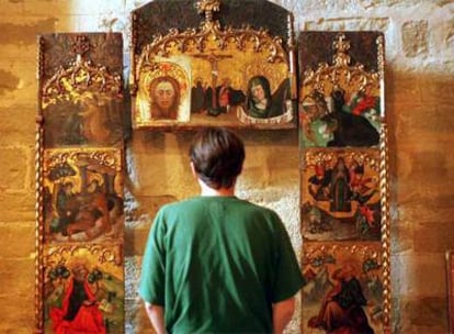 Retablo de San Antonio Abad, una de las obras que reclama el obispado de Barbastro al de Lleida.