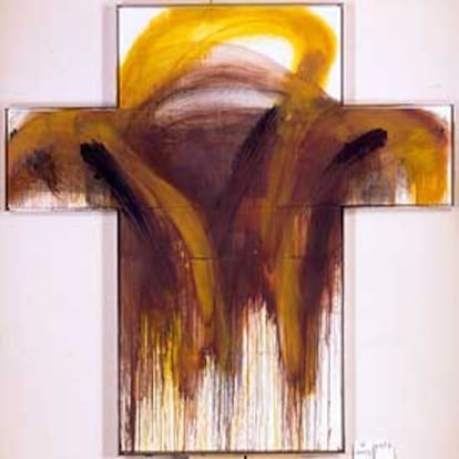 &#39;Breitkreuz&#39; (1991-1992), óleo sobre madera de Arnulf Rainer.