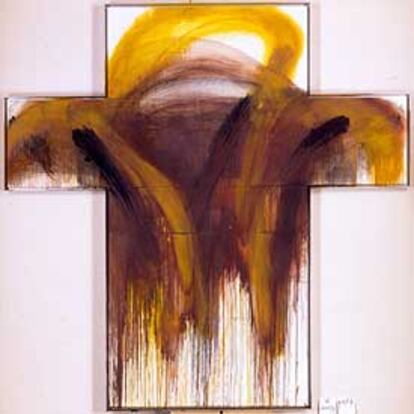 &#39;Breitkreuz&#39; (1991-1992), óleo sobre madera de Arnulf Rainer.