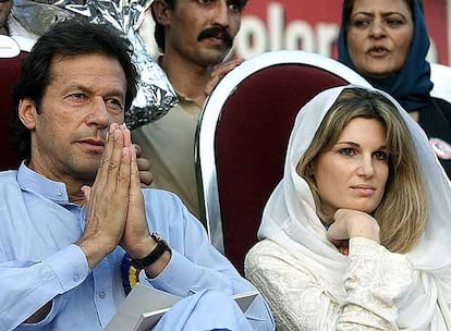 Imran Khan, con su ex esposa Jemima Goldsmith.