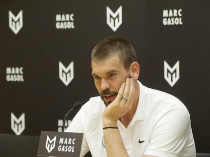 Marc Gasol, en la rueda de prensa en Girona.