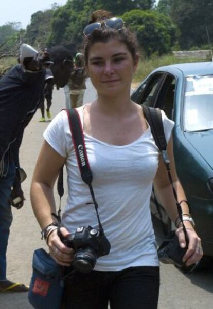 Camille Lepage en Damara, a 70 kilómetros de Bangui, capital centroafricana, el pasado 21 de febrero.