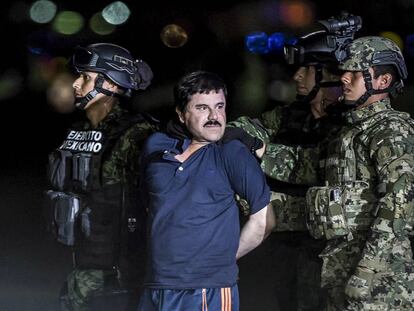 Joaquín Guzmán, 'El Chapo', after he was arrested in January 2016.
