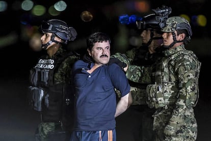 Joaquín Guzmán, 'El Chapo', after he was arrested in January 2016.